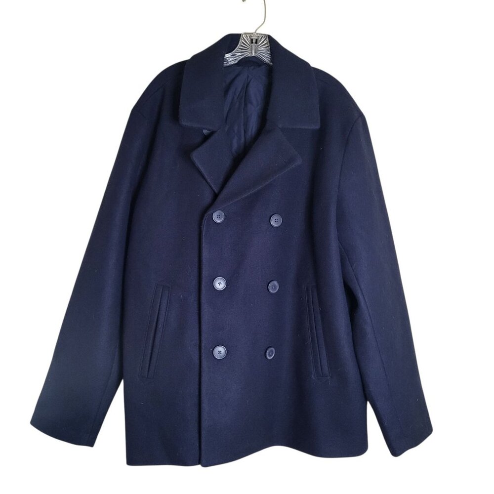 Men's Old Navy Dark Blue Peacoat Size XXL Double-Breasted - Picture 2 of 4